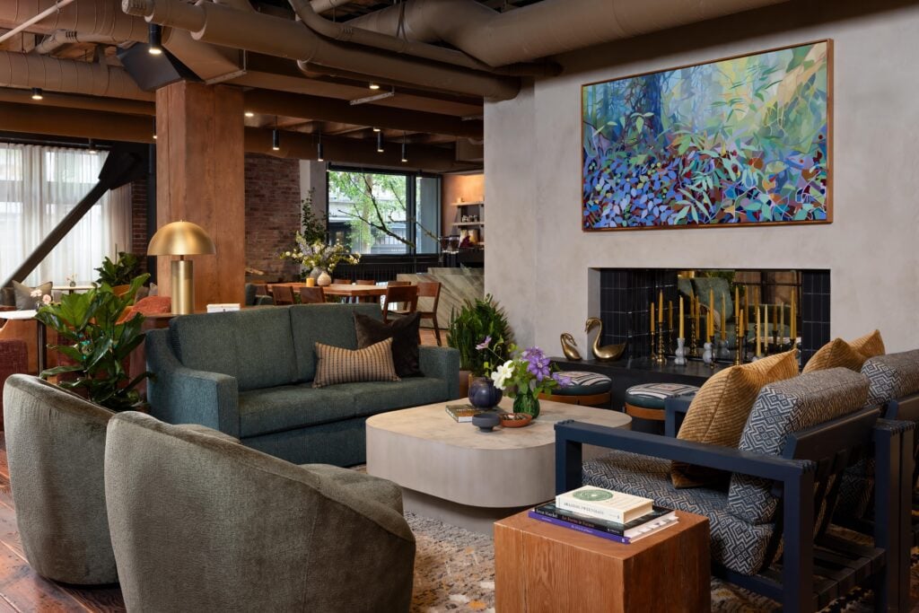 Lobby lounge of Populus Seattle